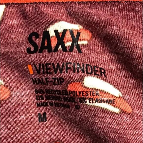 Saxx Viewfinder Half Zip Top Men's Size Medium Long Sleeve Red Hot Diggity NWT - Picture 4 of 8